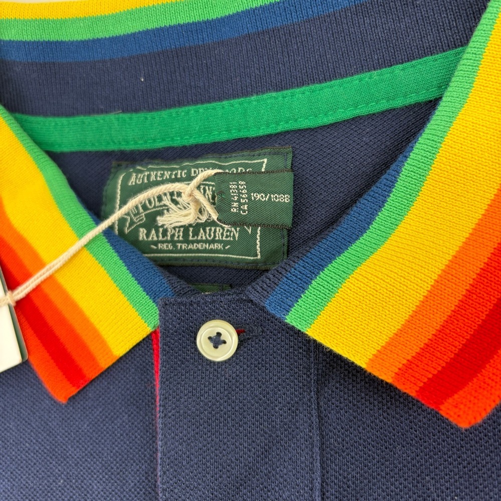 NWT Polo Ralph Lauren Polo Country Sportsman XXL Outdoor Rainbow Collar Navy - Picture 6 of 15